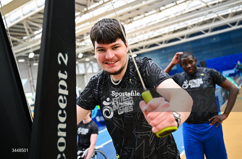 7 May 2026; More than a competition. Confidence, community and breaking down barriers. IWA’s Second Annual Fitness Inclusion Games brought athletes together to celebrate progress, resilience and the power of inclusion. Pictured during the IWA’s Second Annual Fitness Inclusion Games at the National Indoor Arena at the Sport Ireland Campus, Dublin is a competitor. Photo by Tyler Miller/Sportsfile