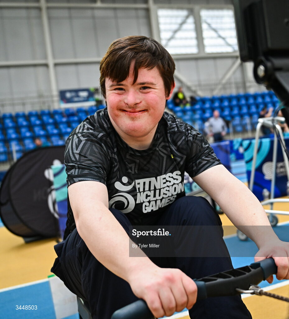 7 May 2026; More than a competition. Confidence, community and breaking down barriers. IWA’s Second Annual Fitness Inclusion Games brought athletes together to celebrate progress, resilience and the power of inclusion. Pictured during the IWA’s Second Annual Fitness Inclusion Games at the National Indoor Arena at the Sport Ireland Campus, Dublin is a competitor. Photo by Tyler Miller/Sportsfile