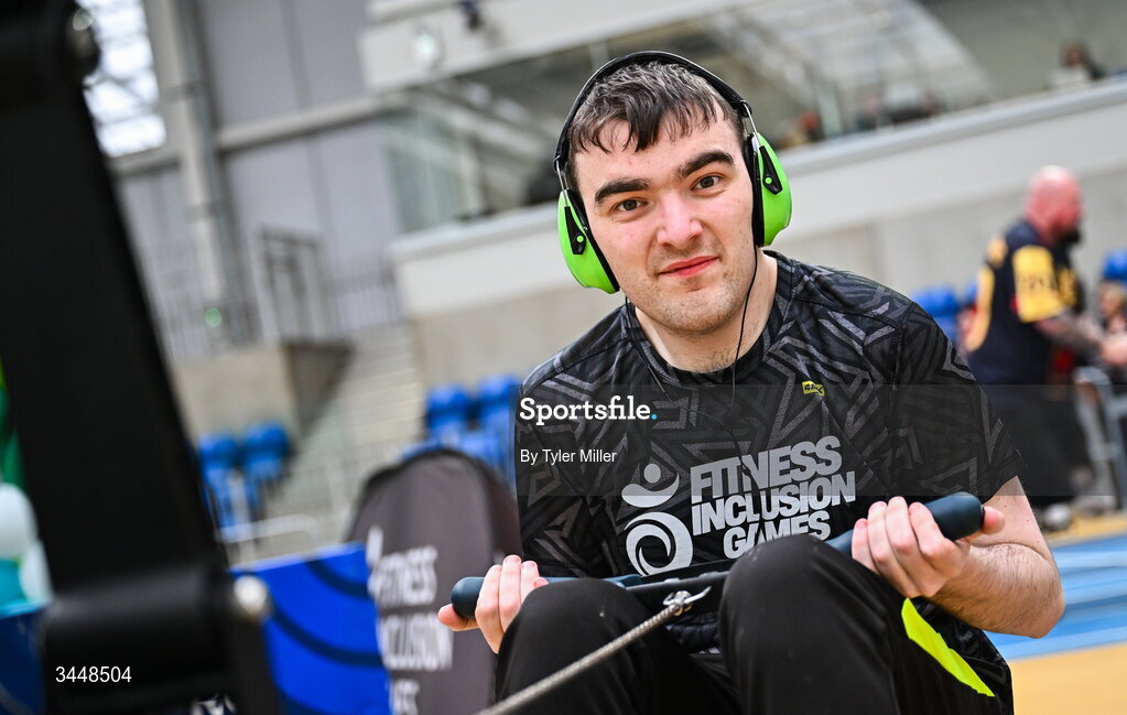 7 May 2026; More than a competition. Confidence, community and breaking down barriers. IWA’s Second Annual Fitness Inclusion Games brought athletes together to celebrate progress, resilience and the power of inclusion. Pictured during the IWA’s Second Annual Fitness Inclusion Games at the National Indoor Arena at the Sport Ireland Campus, Dublin is a competitor. Photo by Tyler Miller/Sportsfile