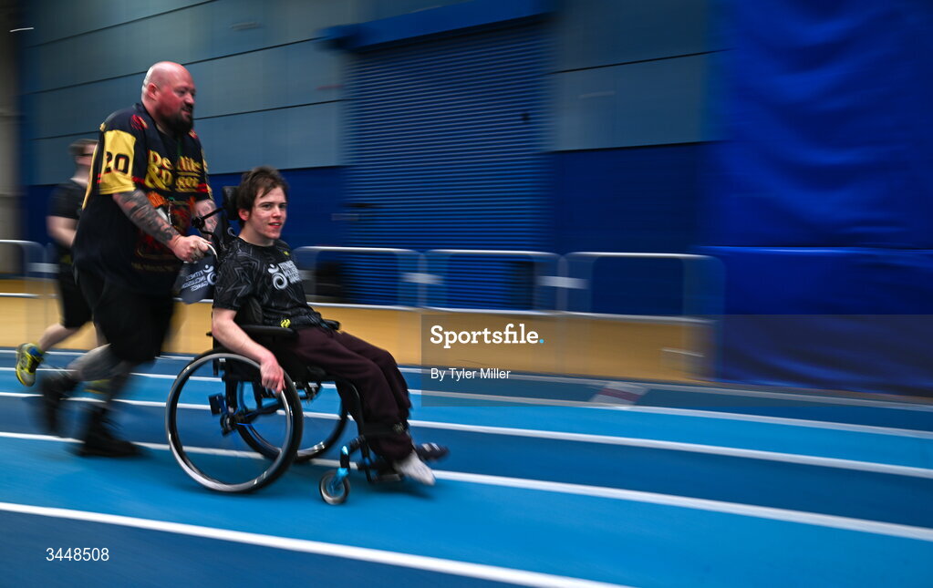 7 May 2026; More than a competition. Confidence, community and breaking down barriers. IWA’s Second Annual Fitness Inclusion Games brought athletes together to celebrate progress, resilience and the power of inclusion. Pictured during the IWA’s Second Annual Fitness Inclusion Games at the National Indoor Arena at the Sport Ireland Campus, Dublin are competitors. Photo by Tyler Miller/Sportsfile