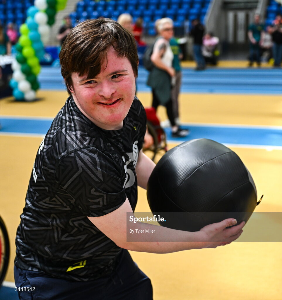 7 May 2026; More than a competition. Confidence, community and breaking down barriers. IWA’s Second Annual Fitness Inclusion Games brought athletes together to celebrate progress, resilience and the power of inclusion. Pictured during the IWA’s Second Annual Fitness Inclusion Games at the National Indoor Arena at the Sport Ireland Campus, Dublin is a competitor. Photo by Tyler Miller/Sportsfile