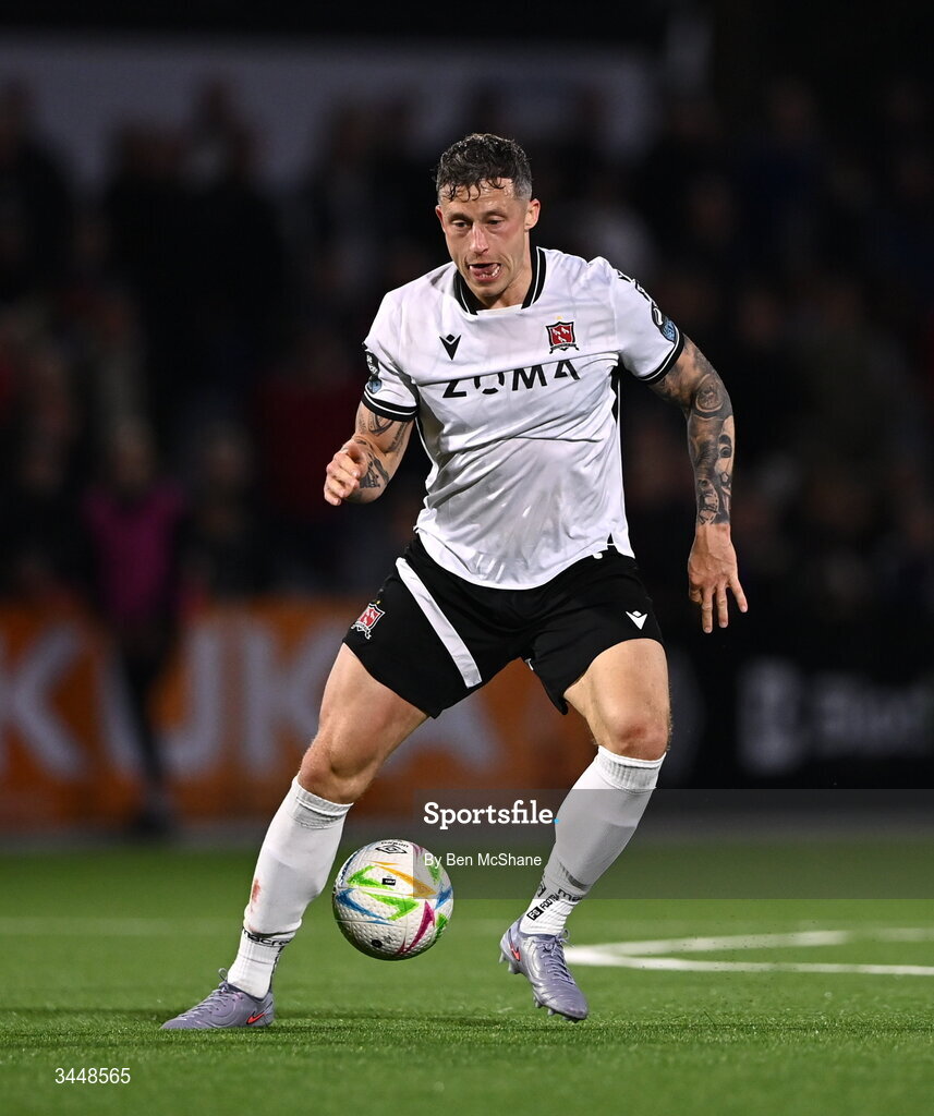 1 May 2026; Rob Cornwall of Dundalk during the SSE Airtricity Men's Premier Division match between Dundalk and Shelbourne at Oriel Park in Dundalk, Louth. Photo by Ben McShane/Sportsfile