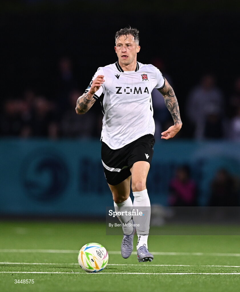 1 May 2026; Rob Cornwall of Dundalk during the SSE Airtricity Men's Premier Division match between Dundalk and Shelbourne at Oriel Park in Dundalk, Louth. Photo by Ben McShane/Sportsfile