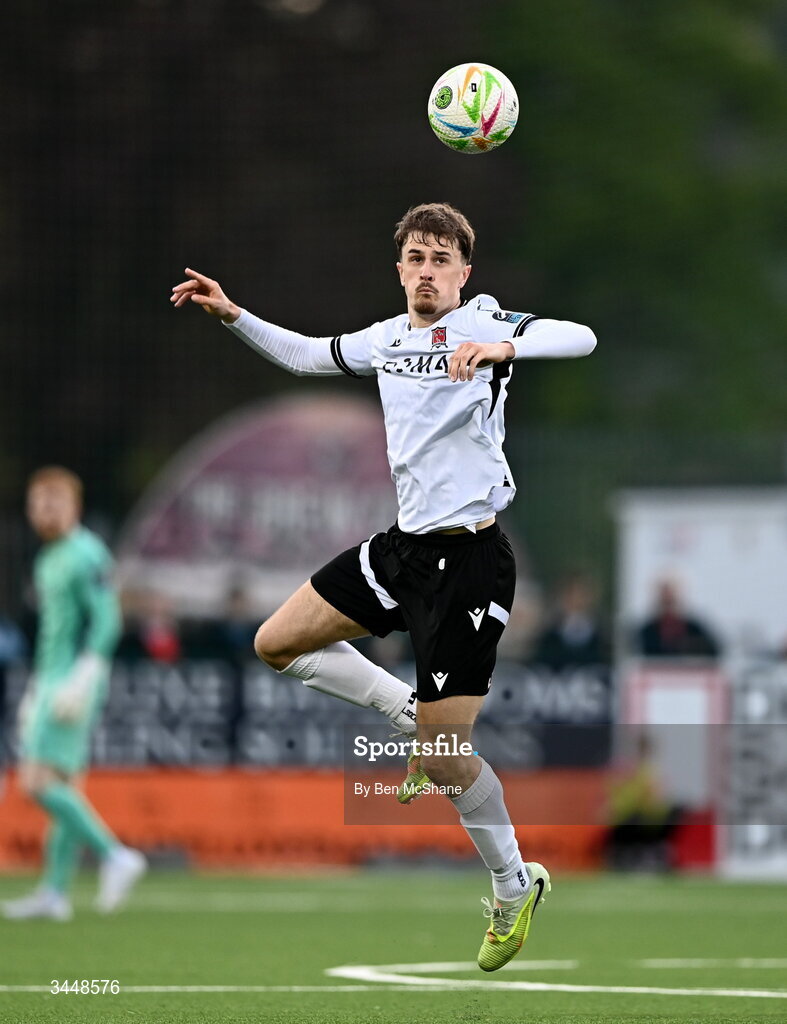 1 May 2026; Harvey Warren of Dundalk during the SSE Airtricity Men's Premier Division match between Dundalk and Shelbourne at Oriel Park in Dundalk, Louth. Photo by Ben McShane/Sportsfile