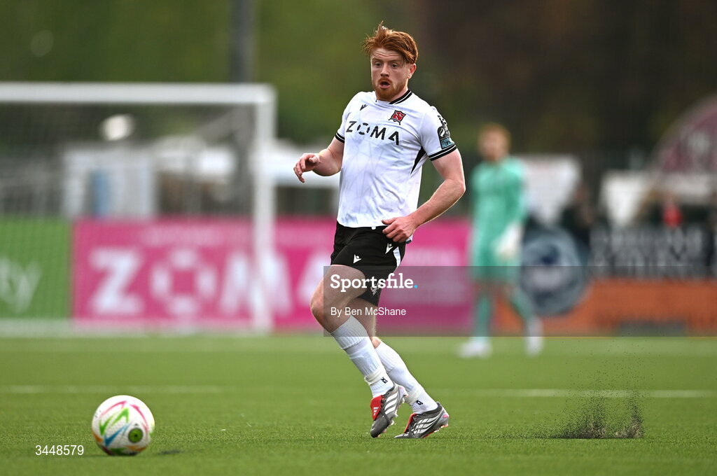 1 May 2026; Aodh Dervin of Dundalk during the SSE Airtricity Men's Premier Division match between Dundalk and Shelbourne at Oriel Park in Dundalk, Louth. Photo by Ben McShane/Sportsfile