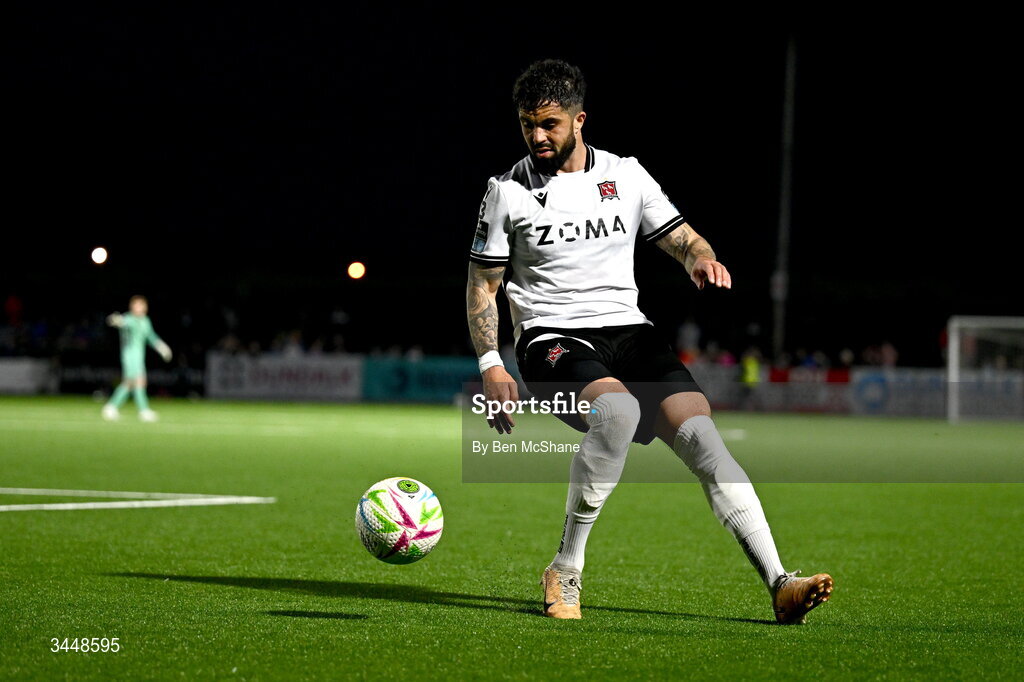 1 May 2026; Declan McDaid of Dundalk during the SSE Airtricity Men's Premier Division match between Dundalk and Shelbourne at Oriel Park in Dundalk, Louth. Photo by Ben McShane/Sportsfile