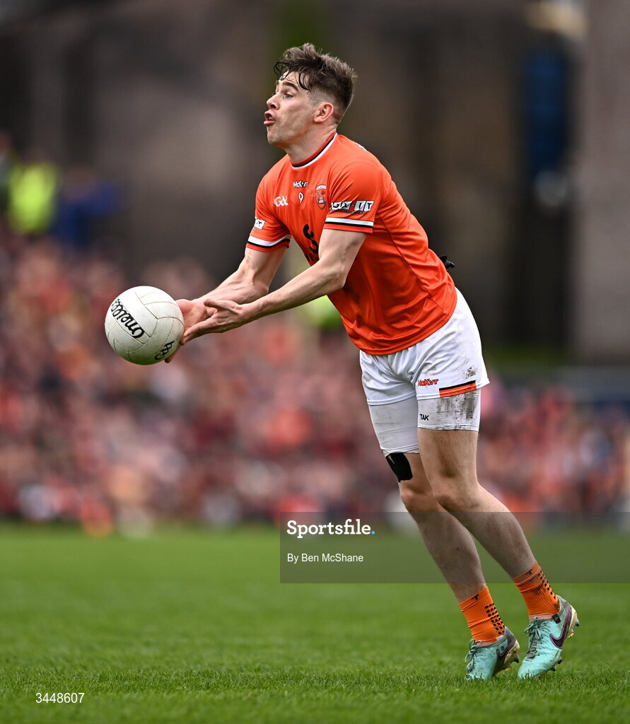 3 May 2026; Andrew Murnin of Armagh during the Ulster GAA Football Senior Championship semi-final match between Armagh and Down at St Tiernach's Park in Clones, Monaghan. Photo by Ben McShane/Sportsfile