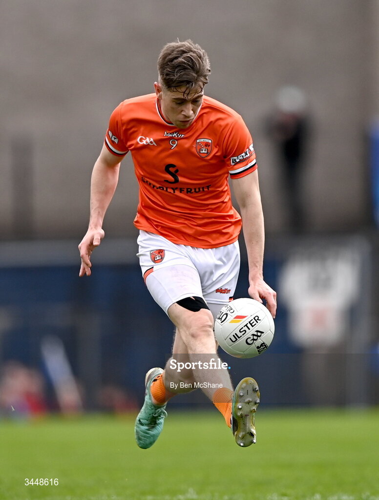 3 May 2026; Andrew Murnin of Armagh during the Ulster GAA Football Senior Championship semi-final match between Armagh and Down at St Tiernach's Park in Clones, Monaghan. Photo by Ben McShane/Sportsfile