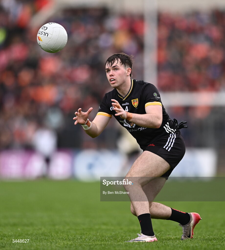 3 May 2026; Callum Rogers of Down during the Ulster GAA Football Senior Championship semi-final match between Armagh and Down at St Tiernach's Park in Clones, Monaghan. Photo by Ben McShane/Sportsfile