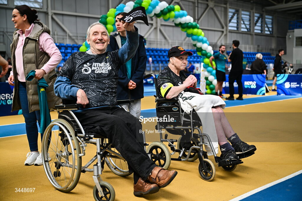 7 May 2026; More than a competition. Confidence, community and breaking down barriers. IWA’s Second Annual Fitness Inclusion Games brought athletes together to celebrate progress, resilience and the power of inclusion. Pictured during the IWA’s Second Annual Fitness Inclusion Games at the National Indoor Arena at the Sport Ireland Campus, Dublin are participants. Photo by Tyler Miller/Sportsfile