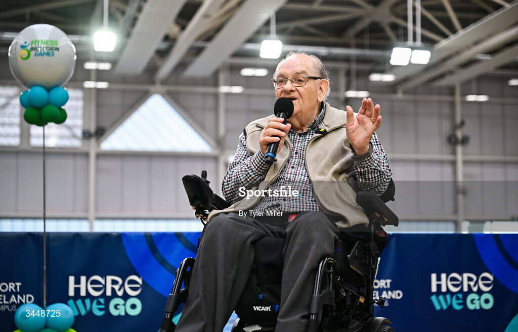 7 May 2026; More than a competition. Confidence, community and breaking down barriers. IWA’s Second Annual Fitness Inclusion Games brought athletes together to celebrate progress, resilience and the power of inclusion. Pictured during the IWA’s Second Annual Fitness Inclusion Games at the National Indoor Arena at the Sport Ireland Campus, Dublin IWA founder Dr. Oliver Murphy. Photo by Tyler Miller/Sportsfile