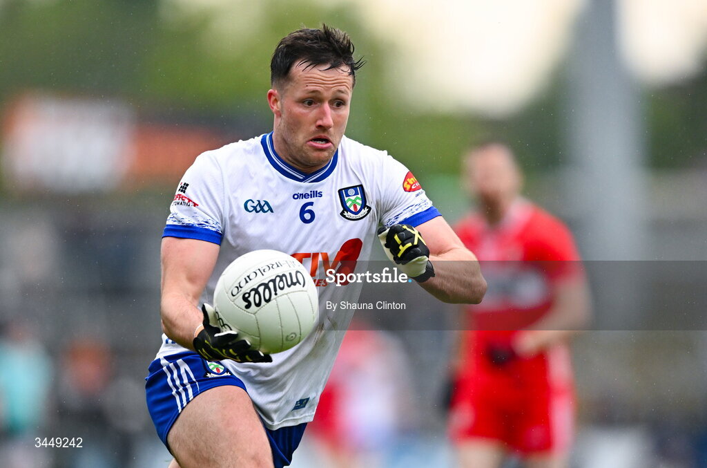 2 May 2026; Dessie Ward of Monaghan during the Ulster GAA Football Senior Championship semi-final match between Derry and Monaghan at BOX-IT Athletic Grounds in Armagh. Photo by Shauna Clinton/Sportsfile