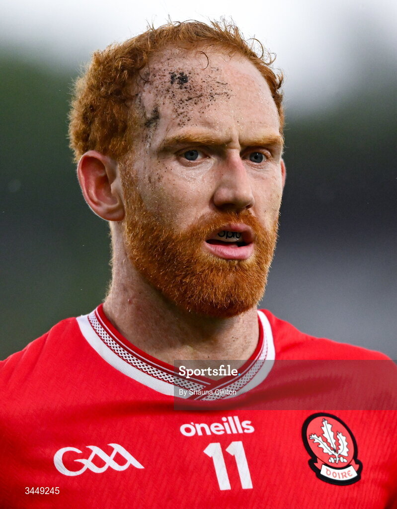 2 May 2026; Conor Glass of Derry during the Ulster GAA Football Senior Championship semi-final match between Derry and Monaghan at BOX-IT Athletic Grounds in Armagh. Photo by Shauna Clinton/Sportsfile