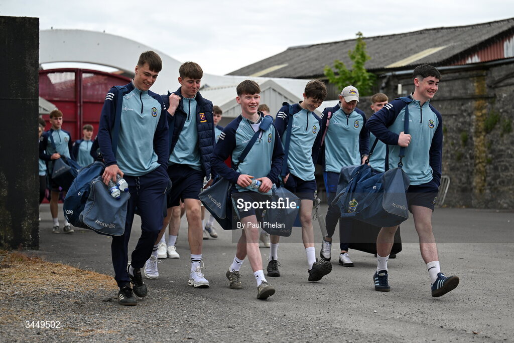 8 May 2026; Roscommon players arrive before the Electric Ireland Connacht GAA Minor Football Championship final match between Galway and Roscommon at Tuam Stadium in Galway. Photo by Paul Phelan/Sportsfile
