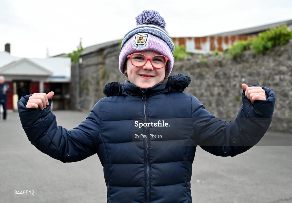 8 May 2026; Galway supporter Niamh Hanrahan before the Electric Ireland Connacht GAA Minor Football Championship final match between Galway and Roscommon at Tuam Stadium in Galway. Photo by Paul Phelan/Sportsfile