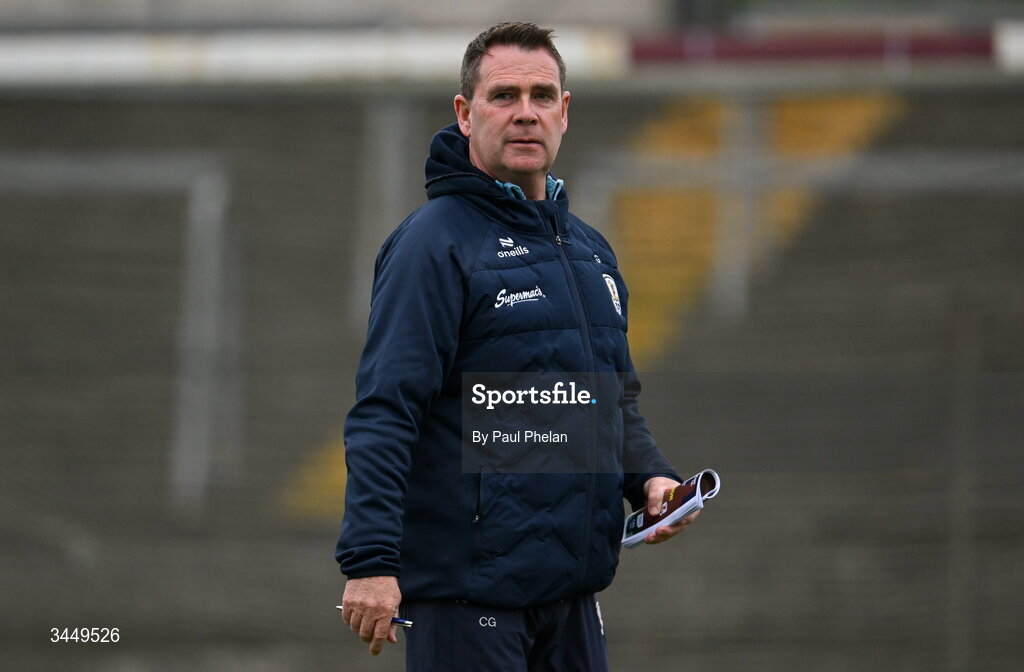 8 May 2026; Galway manager Cossie Gilmore before the Electric Ireland Connacht GAA Minor Football Championship final match between Galway and Roscommon at Tuam Stadium in Galway. Photo by Paul Phelan/Sportsfile