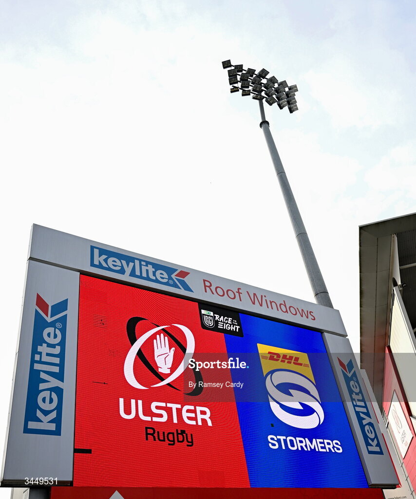 8 May 2026; A general view before the United Rugby Championship match between Ulster and DHL Stormers at Affidea Stadium in Belfast. Photo by Ramsey Cardy/Sportsfile