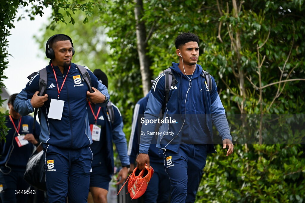 8 May 2026; Sacha Feinberg-Mngomezulu of DHL Stormers arrives before the United Rugby Championship match between Ulster and DHL Stormers at Affidea Stadium in Belfast. Photo by Ramsey Cardy/Sportsfile