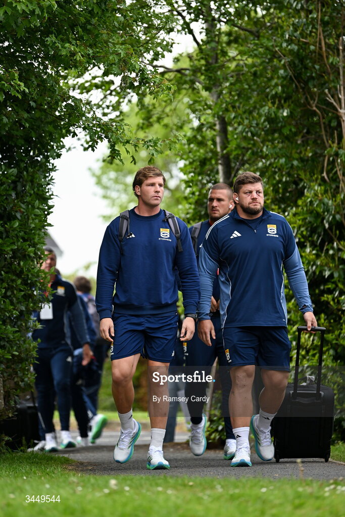 8 May 2026; DHL Stormers players arrive before the United Rugby Championship match between Ulster and DHL Stormers at Affidea Stadium in Belfast. Photo by Ramsey Cardy/Sportsfile