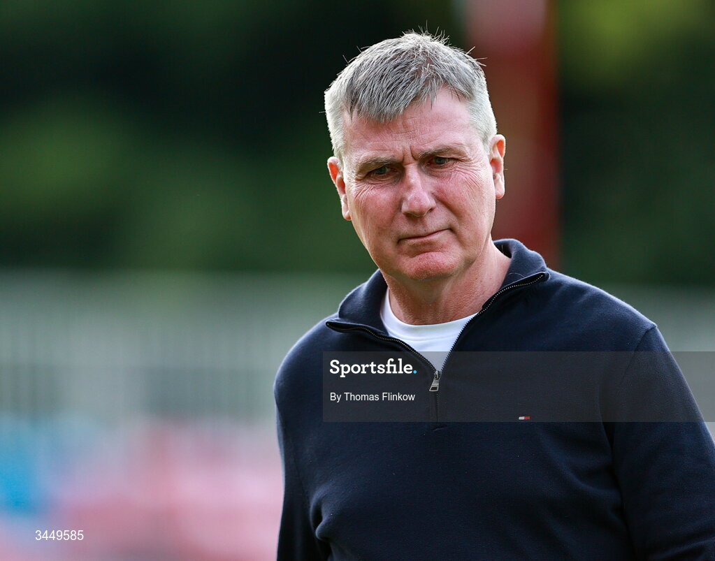 8 May 2026; St Patrick's Athletic manager Stephen Kenny before the SSE Airtricity Men’s Premier Division match between St Patrick's Athletic and Waterford at Richmond Park in Dublin. Photo by Thomas Flinkow/Sportsfile