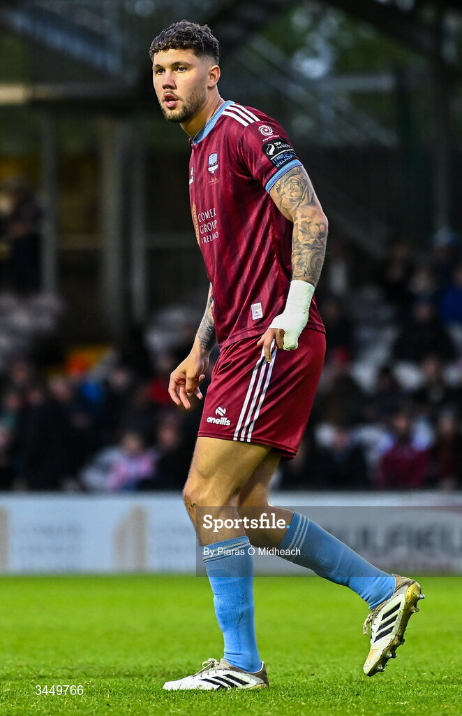 8 May 2026; Matthew Wolfe of Galway United during the SSE Airtricity Men’s Premier Division match between Galway United and Shamrock Rovers at Eamonn Deacy Park in Galway. Photo by Piaras Ó Mídheach/Sportsfile