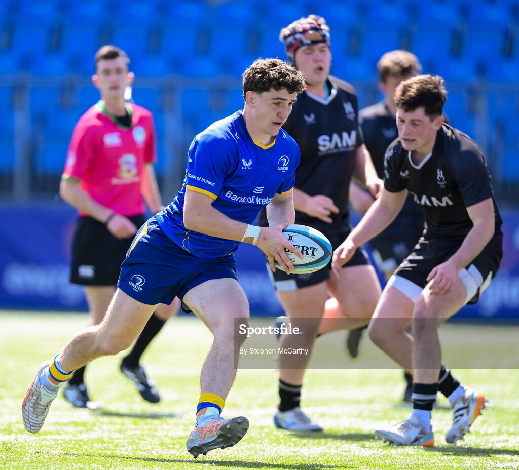 9 May 2026; Cormac Foley of Leinster scores his side's eighth try during the IRFU Interprovincial A Championship match between Leinster A and Ulster A at Energia Park in Dublin. Photo by Stephen McCarthy/Sportsfile