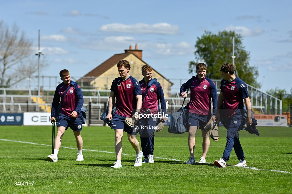 9 May 2026; Galway’s players arrive before the Leinster GAA Senior Hurling Championship round 3 match between Kildare and Galway at Cedral St Conleth's Park in Newbridge, Kildare. Photo by Tom Beary/Sportsfile
