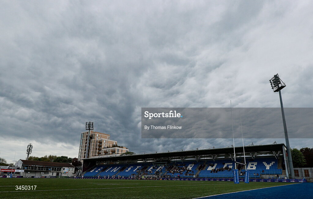 4 May 2026; A general view during the U17 Culliton Cup match between Navan RFC and Tullow RFC during the Leinster Rugby Youth Boys Cup Finals at Energia Park in Dublin. Photo by Thomas Flinkow/Sportsfile