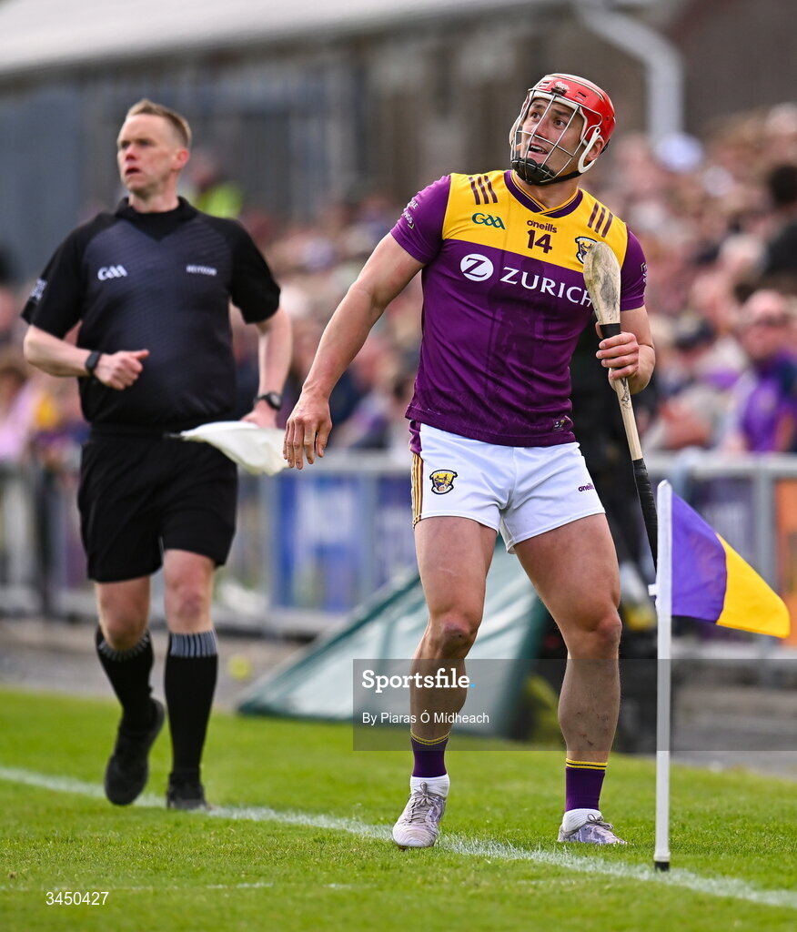 9 May 2026; Lee Chin of Wexford during the Leinster GAA Senior Hurling Championship round 3 match between Wexford and Dublin at Chadwicks Wexford Park in Wexford. Photo by Piaras Ó Mídheach/Sportsfile