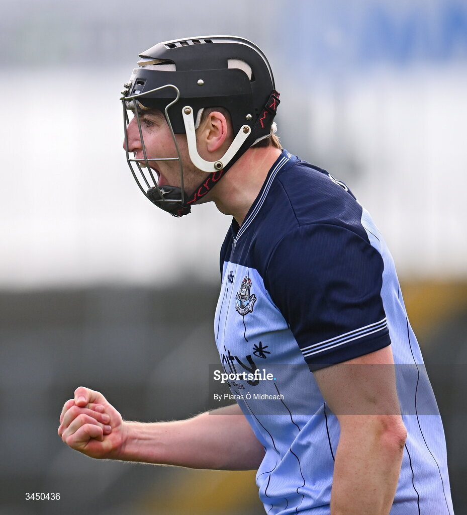 9 May 2026; Donal Burke of Dublin celebrates during the Leinster GAA Senior Hurling Championship round 3 match between Wexford and Dublin at Chadwicks Wexford Park in Wexford. Photo by Piaras Ó Mídheach/Sportsfile