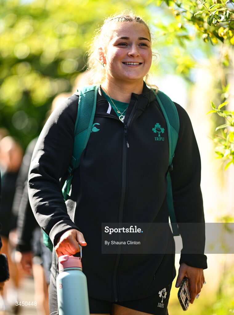 9 May 2026; Sadhbh McGrath of Ireland before the Women's 6 Nations Rugby Championship match between Ireland and Wales at Affidea Stadium in Belfast. Photo by Shauna Clinton/Sportsfile