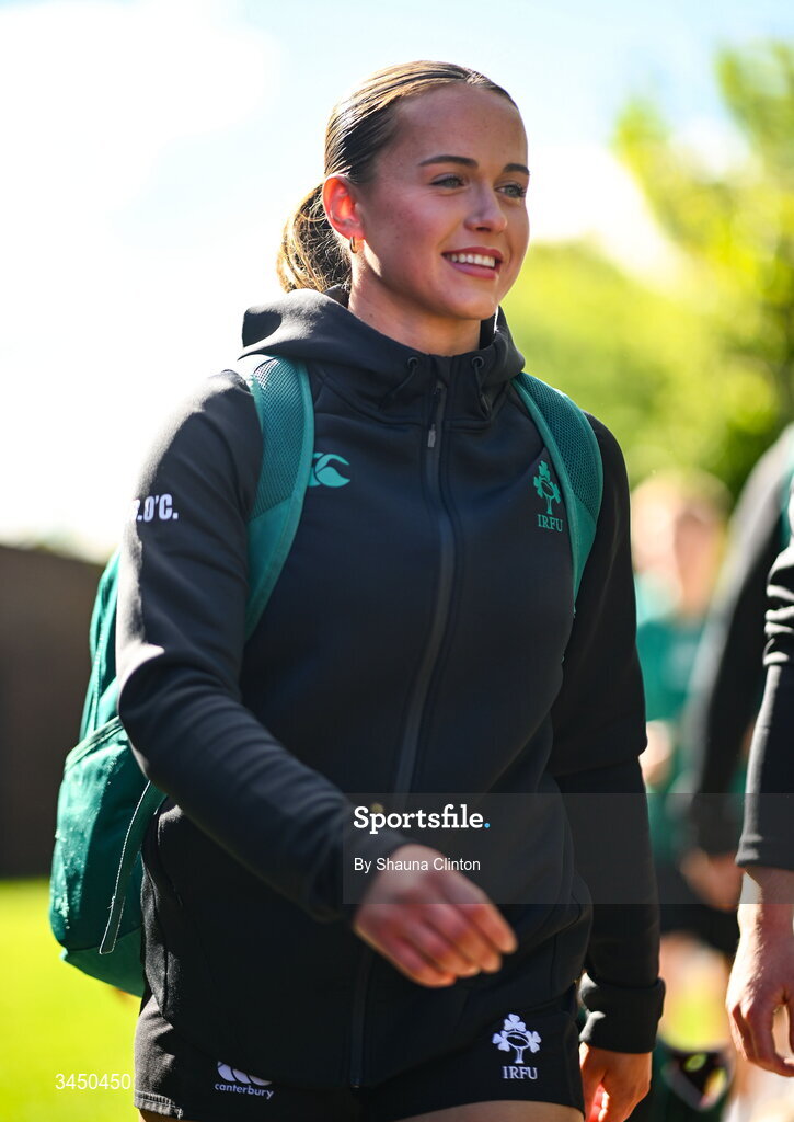 9 May 2026; Robyn O'Connor of Ireland before the Women's 6 Nations Rugby Championship match between Ireland and Wales at Affidea Stadium in Belfast. Photo by Shauna Clinton/Sportsfile