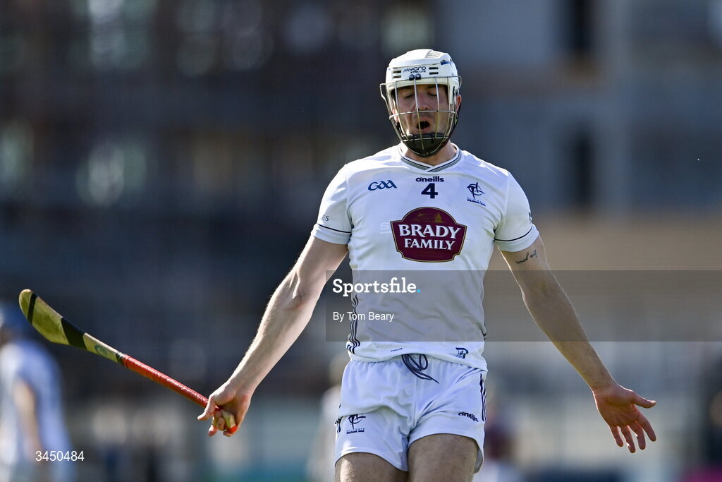 9 May 2026; Richy Hogan of Kildare reacts during the Leinster GAA Senior Hurling Championship round 3 match between Kildare and Galway at Cedral St Conleth's Park in Newbridge, Kildare. Photo by Tom Beary/Sportsfile