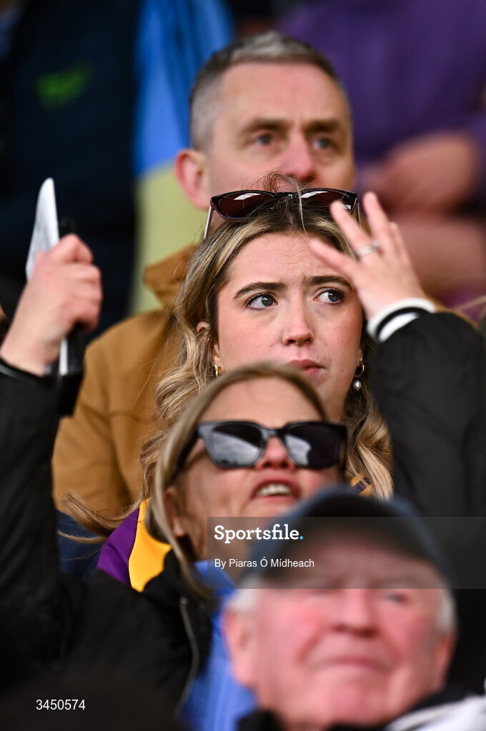 9 May 2026; Supporters during the closing moments of the Leinster GAA Senior Hurling Championship round 3 match between Wexford and Dublin at Chadwicks Wexford Park in Wexford. Photo by Piaras Ó Mídheach/Sportsfile