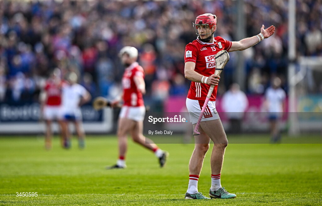 9 May 2026; Alan Connolly of Cork reacts after his free attempt is signalled as a wide during the Munster GAA Senior Hurling Championship Round 3 match between Waterford and Cork at Azzurri Walsh Park in Waterford. Photo by Seb Daly/Sportsfile