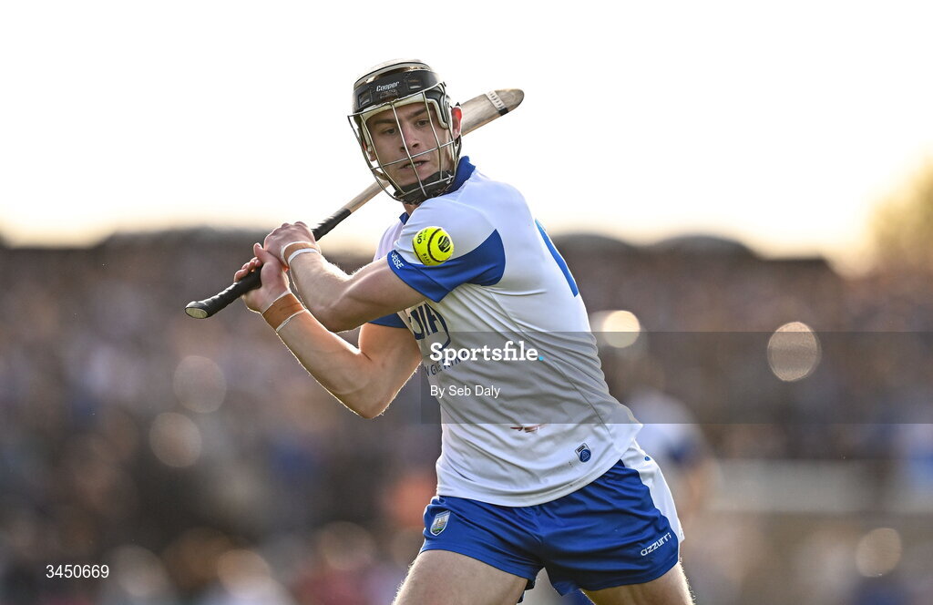 9 May 2026; Kevin Mahony of Waterford scores a point during the Munster GAA Senior Hurling Championship Round 3 match between Waterford and Cork at Azzurri Walsh Park in Waterford. Photo by Seb Daly/Sportsfile