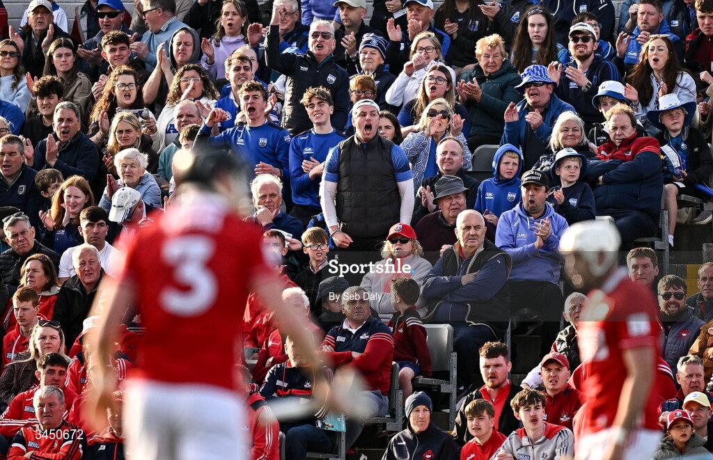 9 May 2026; Waterford supporters react during the Munster GAA Senior Hurling Championship Round 3 match between Waterford and Cork at Azzurri Walsh Park in Waterford. Photo by Seb Daly/Sportsfile
