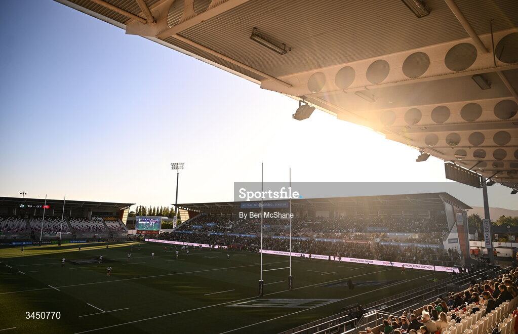 9 May 2026; A general view of the action during the Women's 6 Nations Rugby Championship match between Ireland and Wales at Affidea Stadium in Belfast. Photo by Ben McShane/Sportsfile