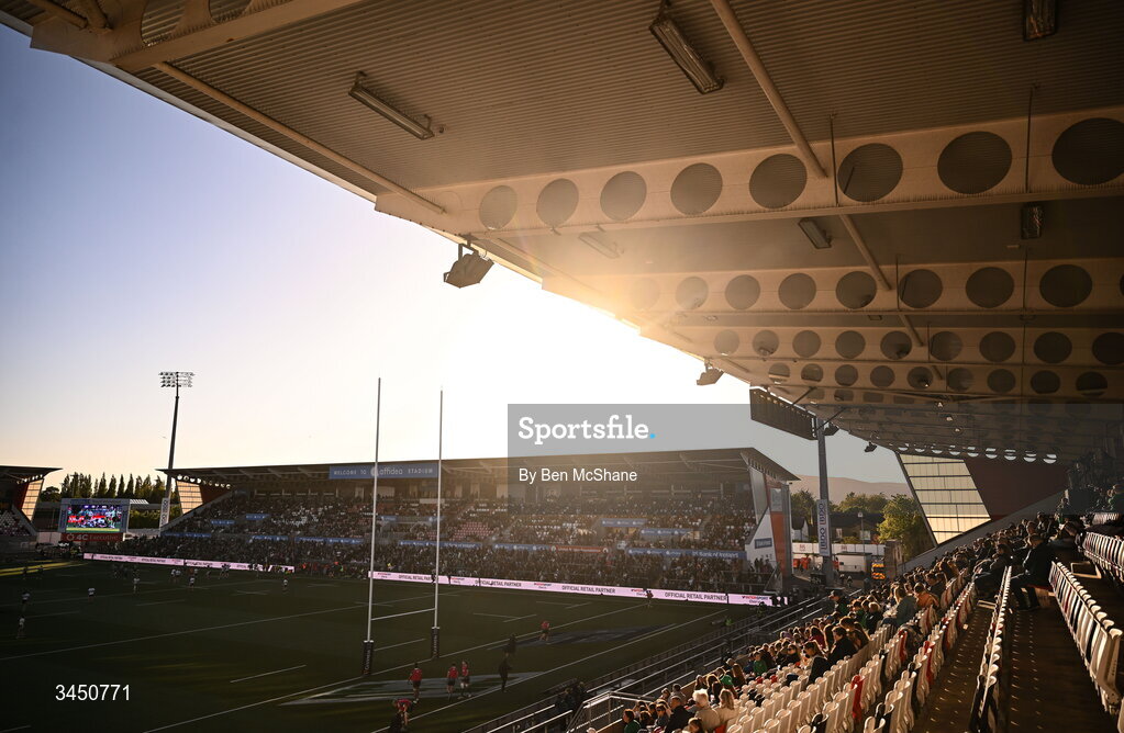 9 May 2026; A general view of the action during the Women's 6 Nations Rugby Championship match between Ireland and Wales at Affidea Stadium in Belfast. Photo by Ben McShane/Sportsfile