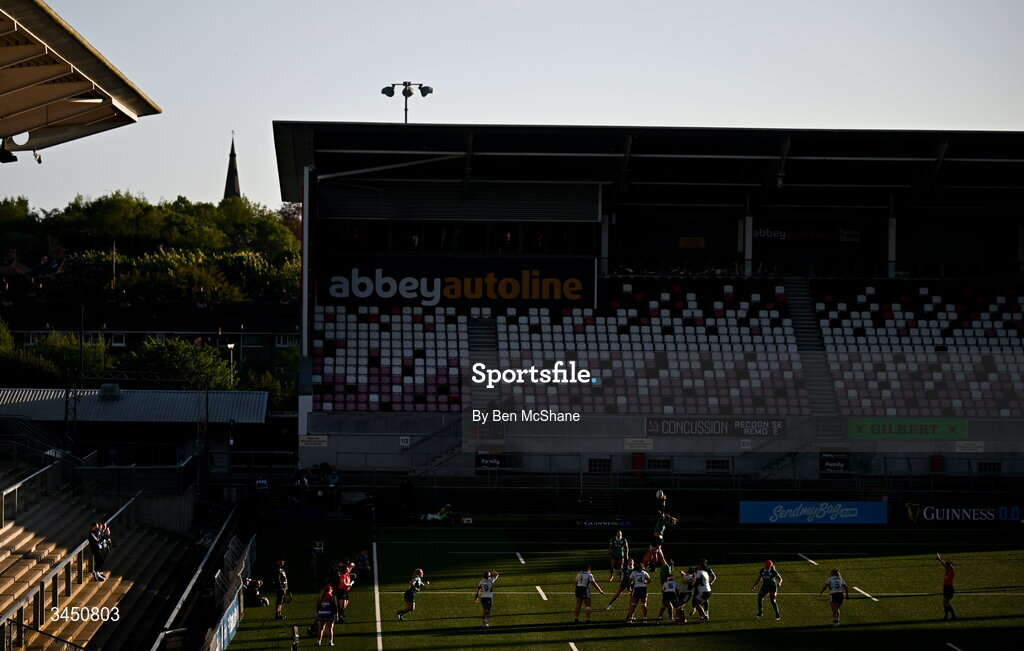 9 May 2026; Erin King of Ireland wins possession in a line-out during the Women's 6 Nations Rugby Championship match between Ireland and Wales at Affidea Stadium in Belfast. Photo by Ben McShane/Sportsfile