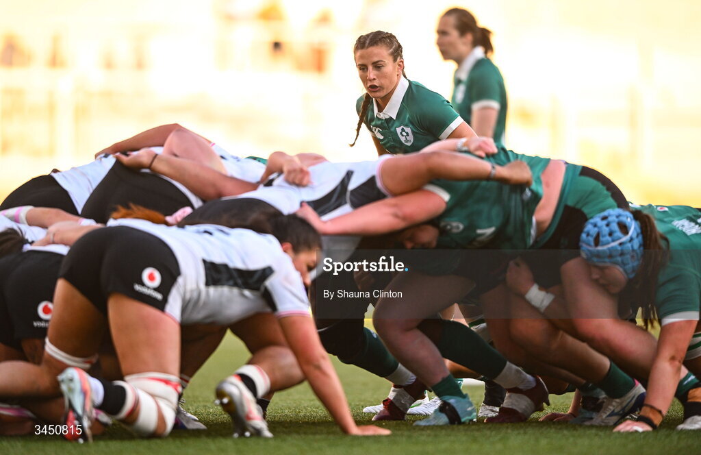 9 May 2026; Emily Lane of Ireland during the Women's 6 Nations Rugby Championship match between Ireland and Wales at Affidea Stadium in Belfast. Photo by Shauna Clinton/Sportsfile