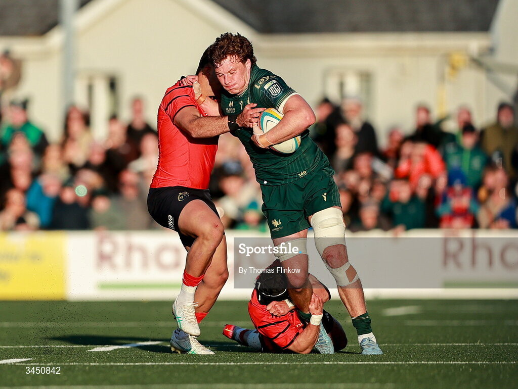 9 May 2026; Cian Prendergast of Connacht during the United Rugby Championship match between Connacht and Munster at Dexcom Stadium in Galway. Photo by Thomas Flinkow/Sportsfile
