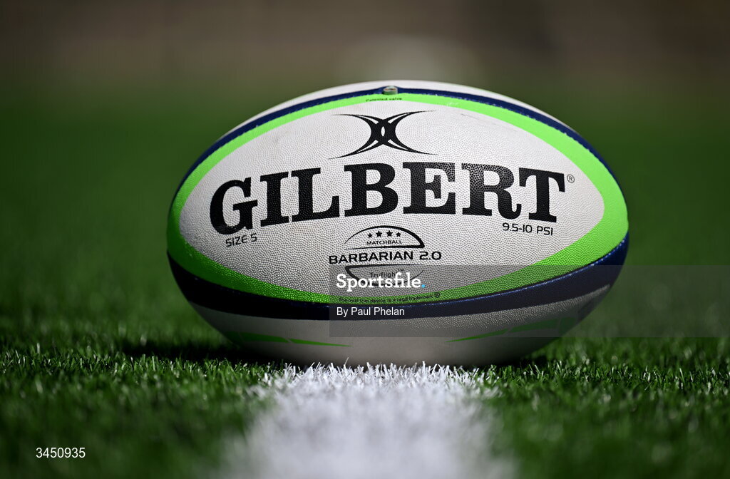 9 May 2026; The match ball during the IRFU U18 Girls 7s Interprovincial Series at Mullingar RFC in Westmeath. Photo by Paul Phelan/Sportsfile