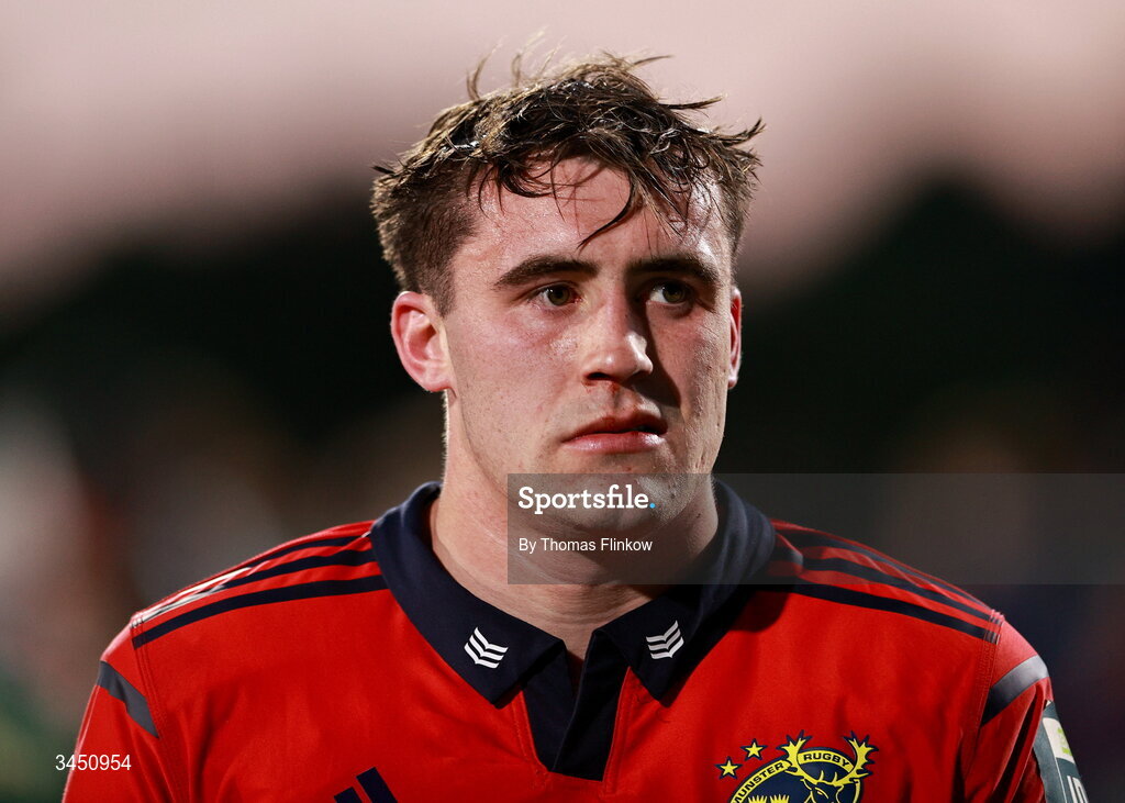 9 May 2026; A dejected Brian Gleeson of Munster after his side's defeat in the United Rugby Championship match between Connacht and Munster at Dexcom Stadium in Galway. Photo by Thomas Flinkow/Sportsfile