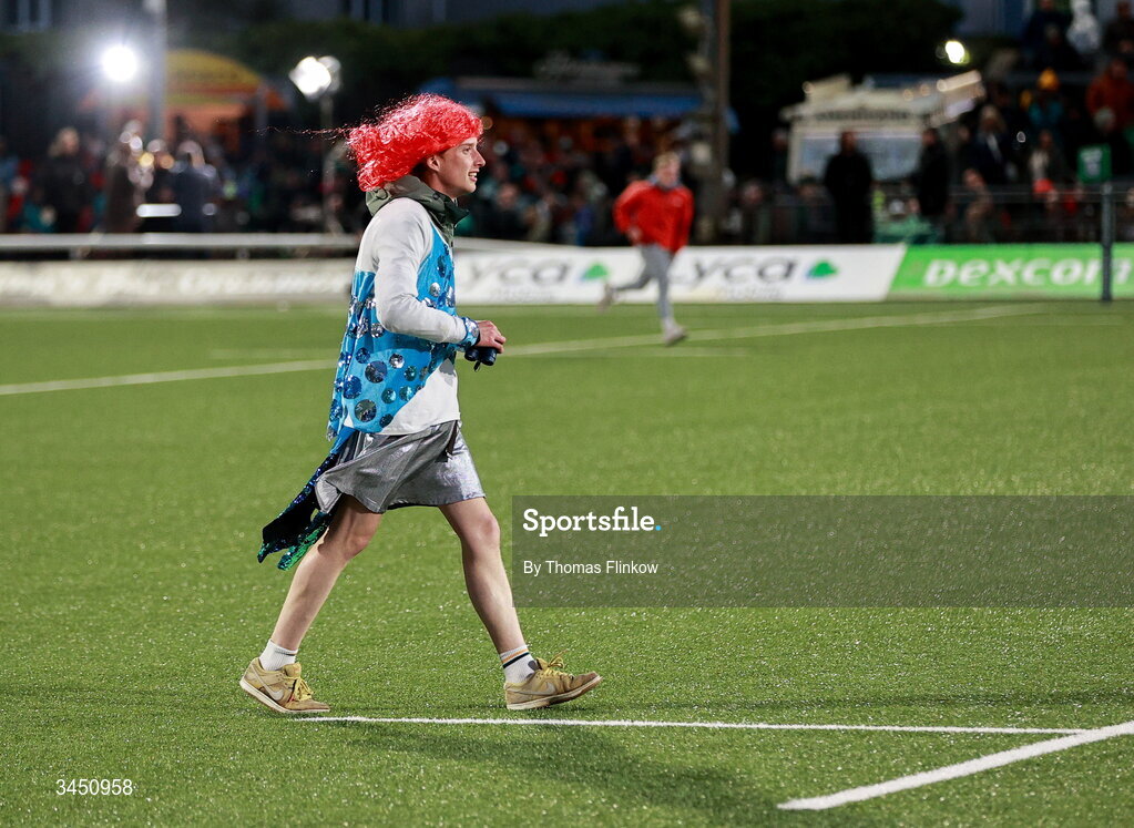 9 May 2026; A supporter on the pitch after the United Rugby Championship match between Connacht and Munster at Dexcom Stadium in Galway. Photo by Thomas Flinkow/Sportsfile
