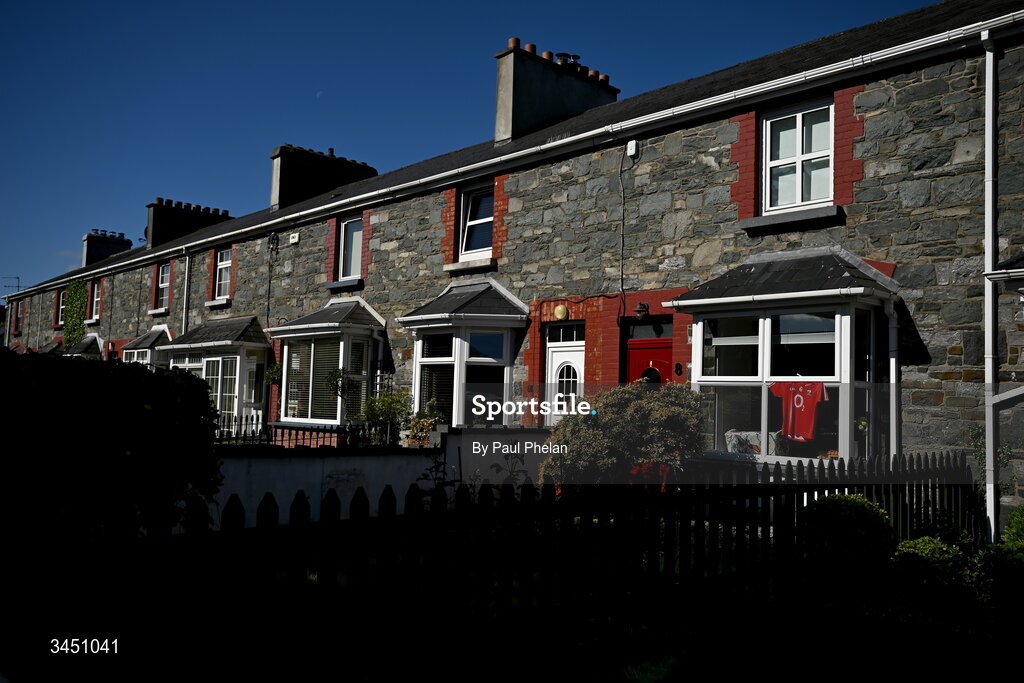 10 May 2026; House number 8 on Upper Lewis Road displays a Cork jersey before the Munster GAA Football Senior Championship final match between Kerry and Cork at Fitzgerald Stadium in Killarney, Kerry. Photo by Paul Phelan/Sportsfile