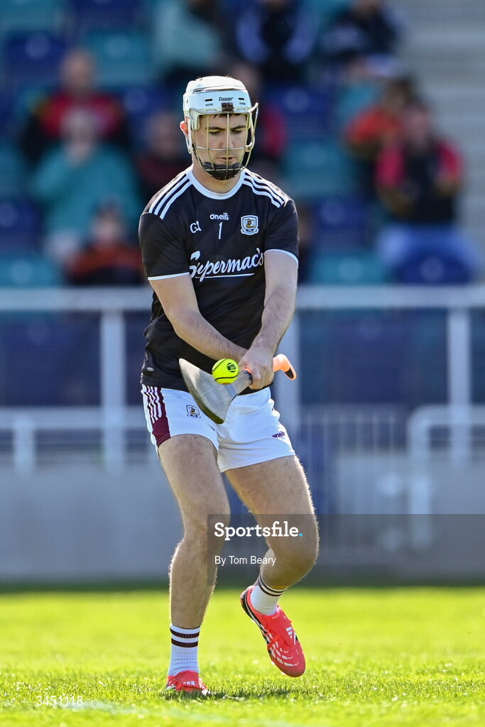 9 May 2026; Galway goalkeeper Darach Fahy during the Leinster GAA Senior Hurling Championship round 3 match between Kildare and Galway at Cedral St Conleth's Park in Newbridge, Kildare. Photo by Tom Beary/Sportsfile