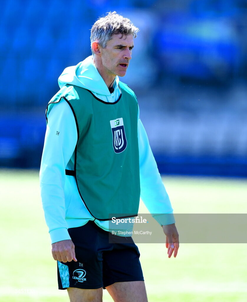 9 May 2026; Leinster provincial talent coach Trevor Hogan during the IRFU Interprovincial A Championship match between Leinster A and Ulster A at Energia Park in Dublin. Photo by Stephen McCarthy/Sportsfile