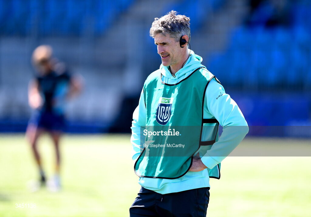 9 May 2026; Leinster provincial talent coach Trevor Hogan during the IRFU Interprovincial A Championship match between Leinster A and Ulster A at Energia Park in Dublin. Photo by Stephen McCarthy/Sportsfile
