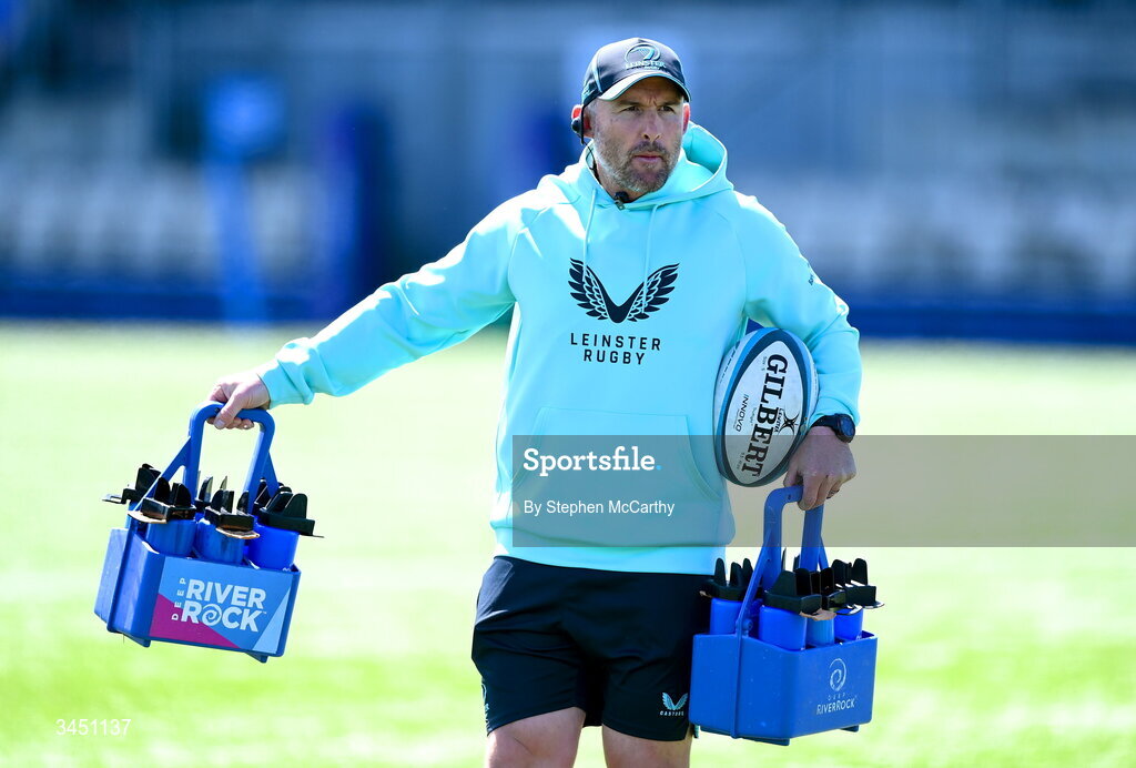 9 May 2026; Leinster elite player development officer Aaron Dundon during the IRFU Interprovincial A Championship match between Leinster A and Ulster A at Energia Park in Dublin. Photo by Stephen McCarthy/Sportsfile